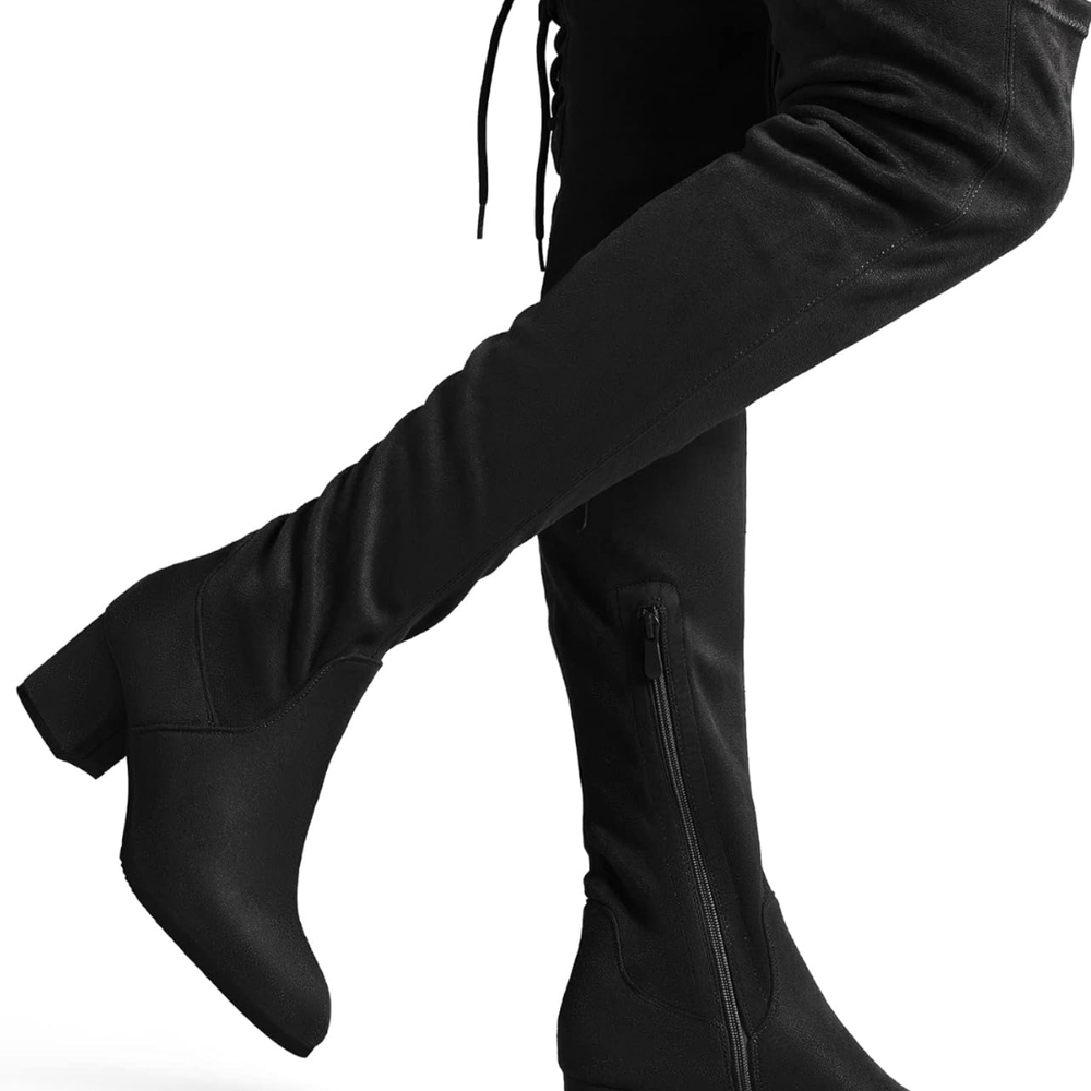 Dream Pairs Black Over the Knee Boots Sleek Design